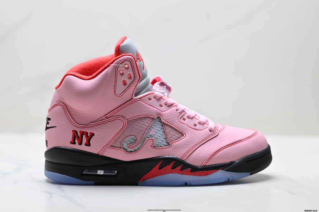 Air Jordan 5 Retro Pink Black Ice Blue Sneakers