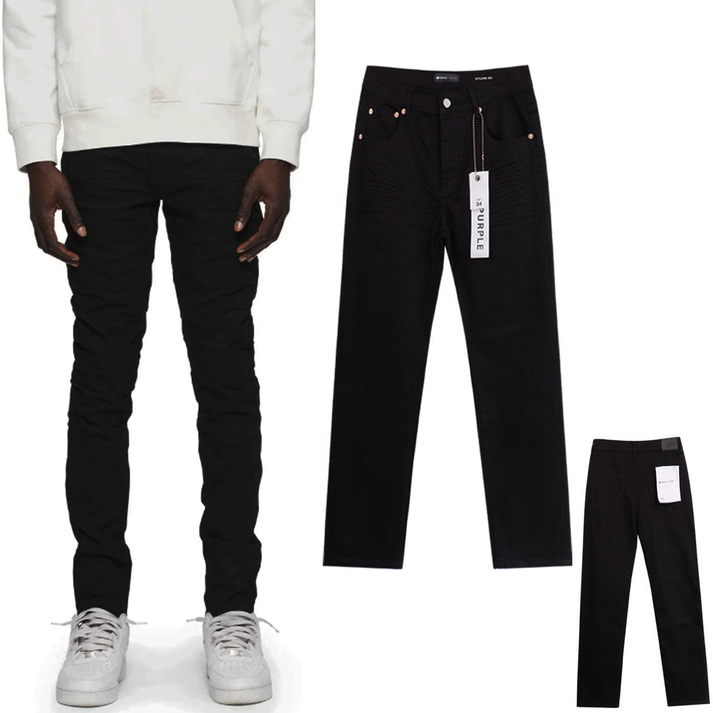 Purple Brand Washed Black Distressed Jeans