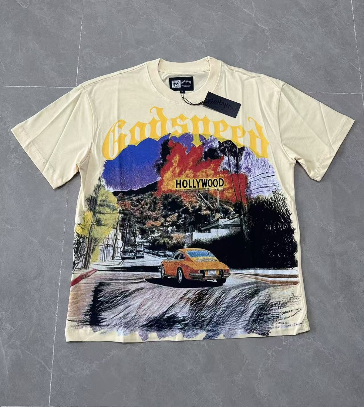 Godspeed Hollywood Car Graphic T-Shirt