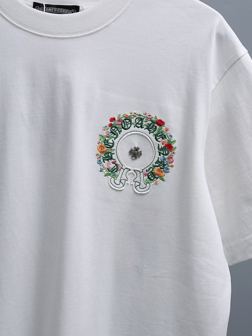 Chrome Hearts Floral Horseshoe Cross Graphic T-Shirt