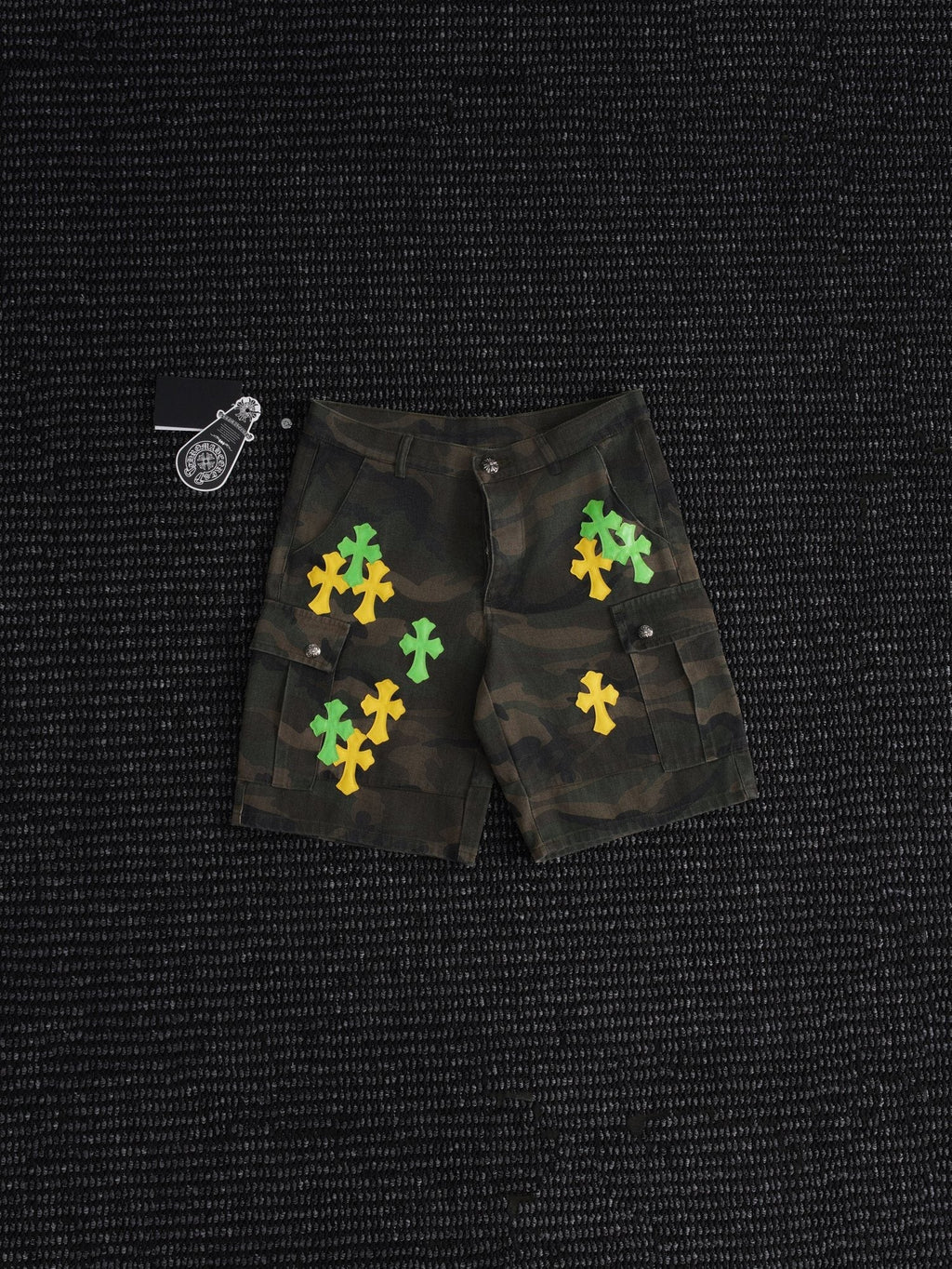 Chrome Hearts Camouflage Cross Patch Cargo Shorts