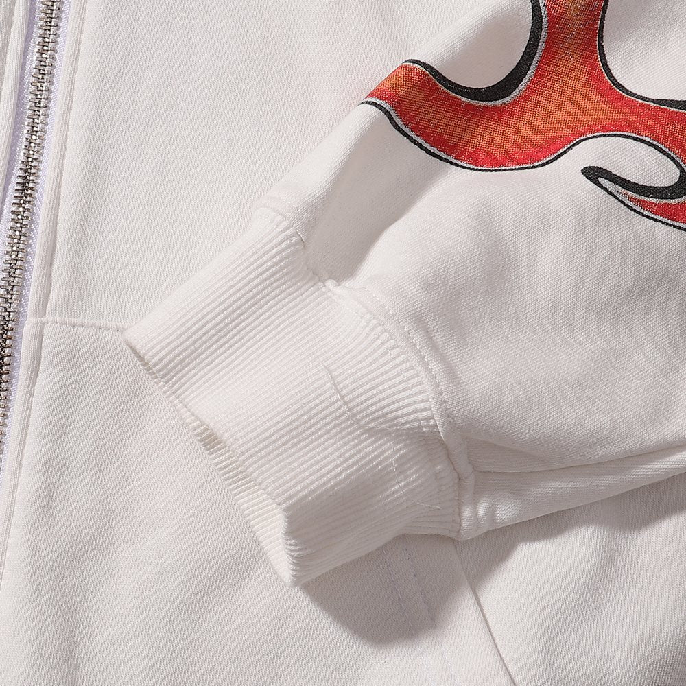 VALE USA Reborn Cross Flame Zip Hoodie
