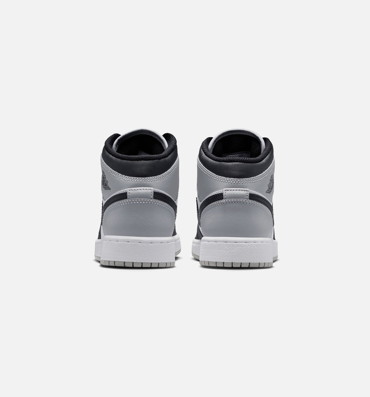 Air Jordan 1 Mid Big Kids' Lifestyle Shoes - White/Light Smoke Grey/Black