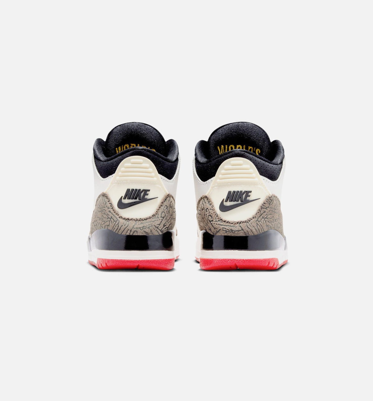 Air Jordan 3 Retro Sail and University Red Preschool Sneakers - Sail / Black / University Red