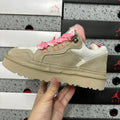 UGG Lowmel Lace-Up Sneaker – Suede & Mesh Low-Top Trainer with Pink UGGplush Lining, Embroidered Charm & Braided Pink Laces in Jasmine