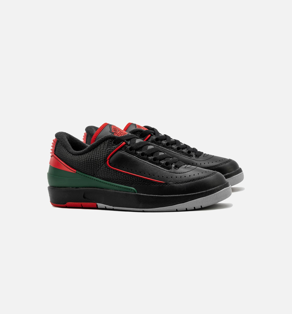 Air Jordan 2 Retro Low Christmas | Grade School Lifestyle Shoe | Black/Fire Red/Cement Grey