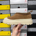 UGG Neumeel Deco Slip-On – Suede Moccasin Sneaker with Cream Lug Sole & Drawstring Collar in Chestnut