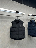Canada Goose Puffer Vest in Black with Stand Collar and Tonal Logo