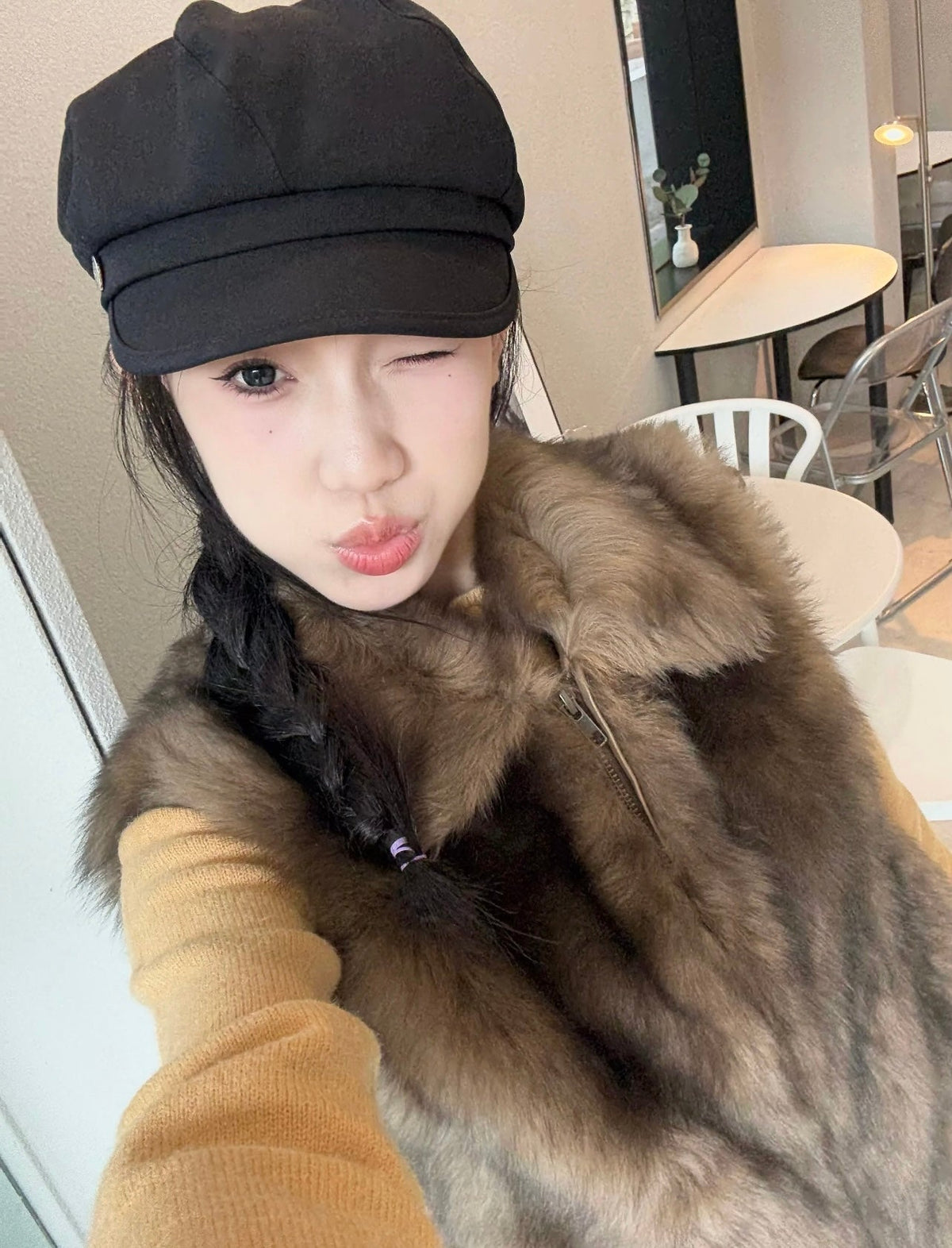 Moncler Faux Fur Convertible Jacket