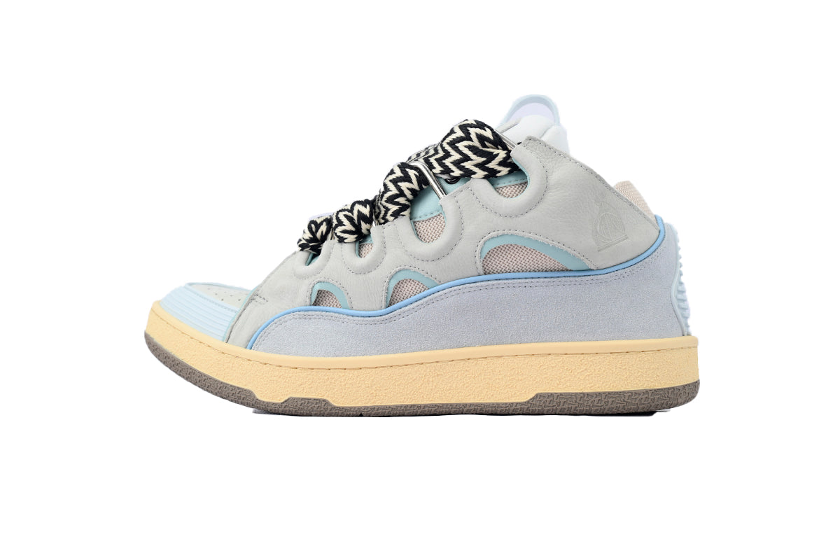 Lanvin Leather Curb Sneaker Pale Blue FM-SKRK11-DRA2-A21 / FU-SKDKS12-DRA2-P25-21