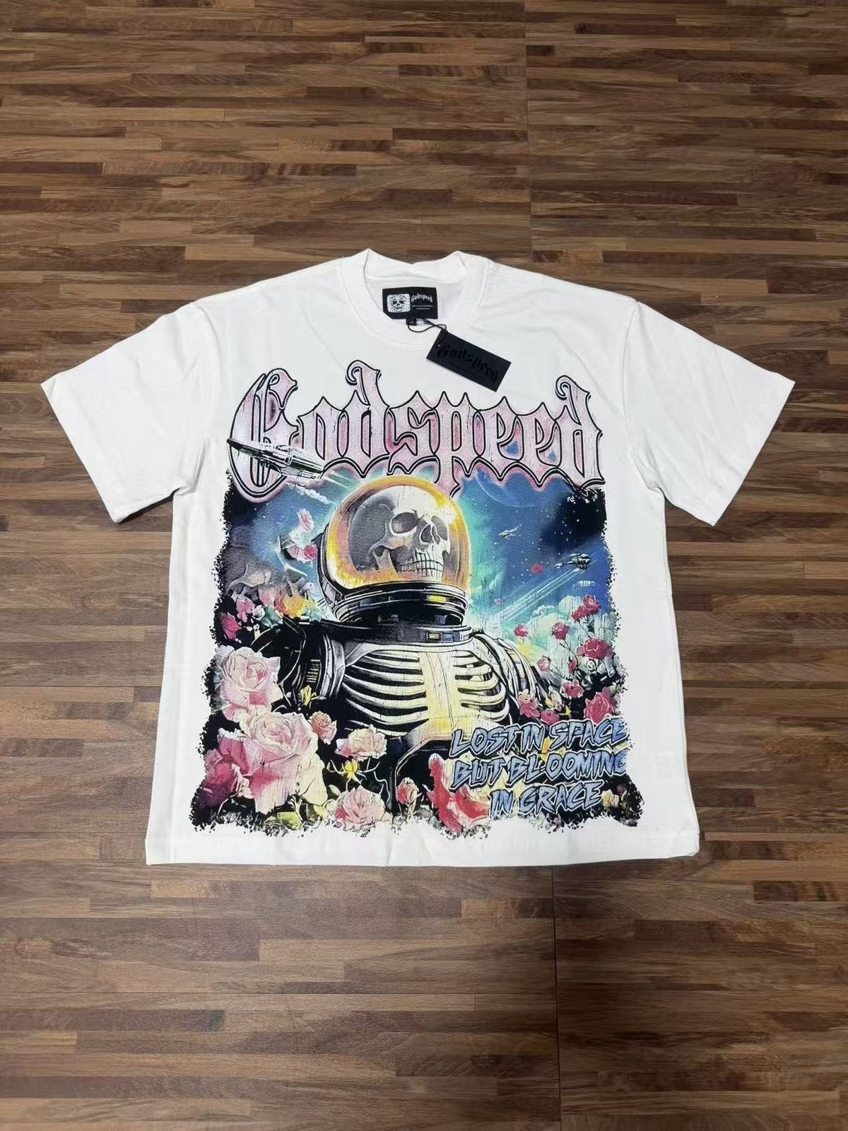 Godspeed Astronaut Floral Graphic T-Shirt