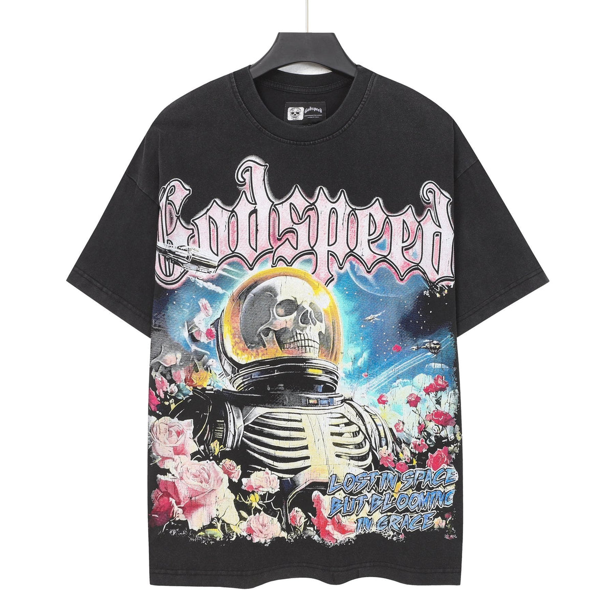 Godspeed Astronaut Floral Graphic T-Shirt