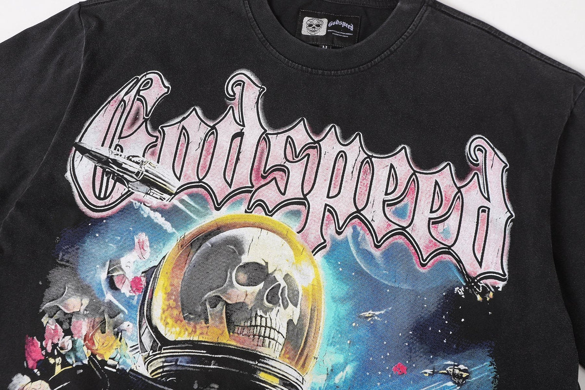 Godspeed Astronaut Floral Graphic T-Shirt