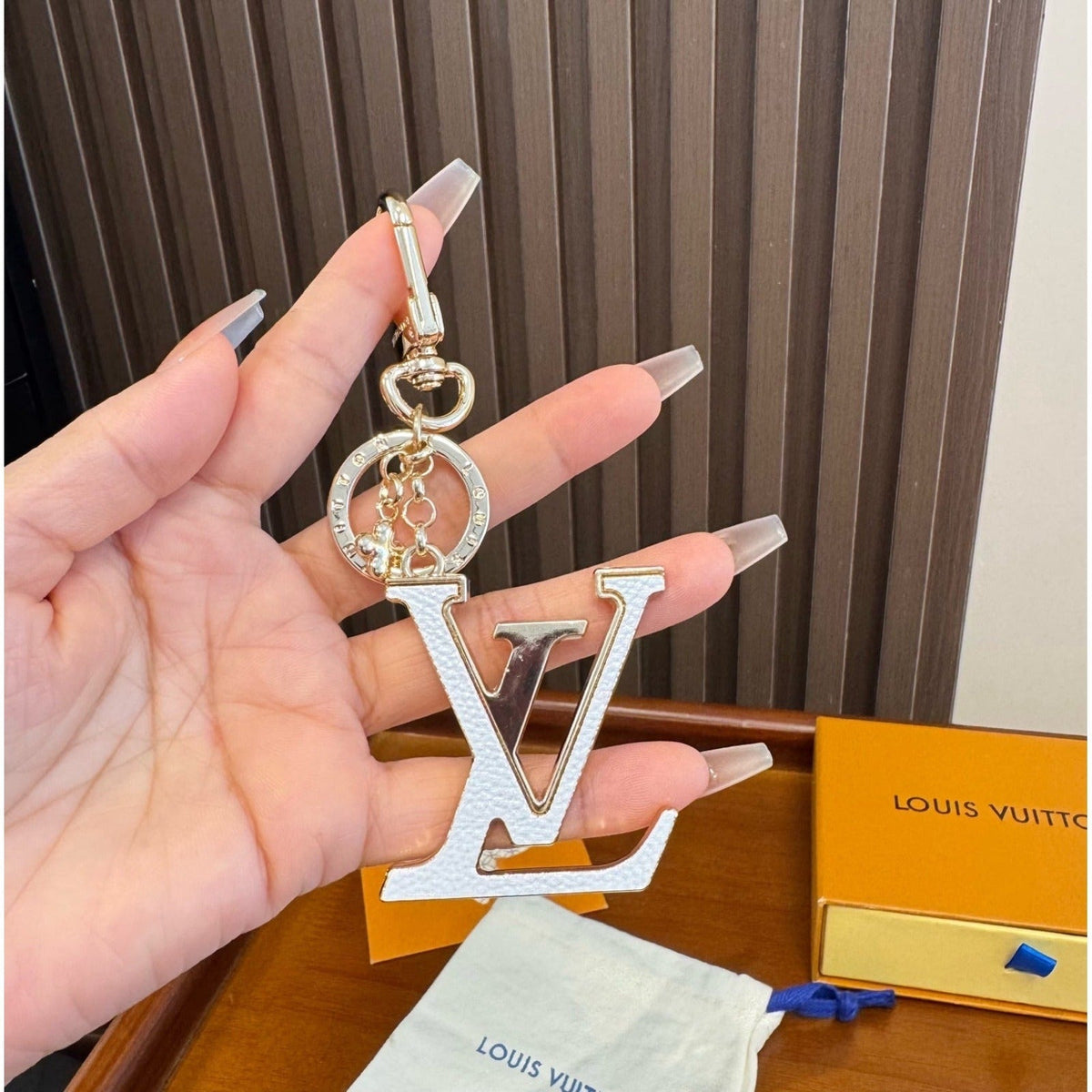 Louis Vuitton Brass Flower Bag Charm Keychain
