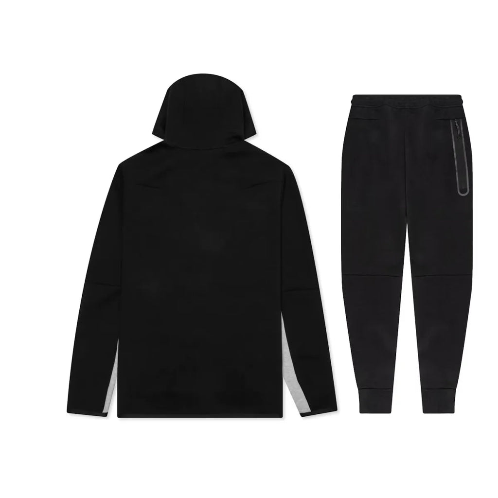 Nike Sportswear Tech Fleece Full Zip Hoodie & Joggers Set Black/Dark Grey Heather/White