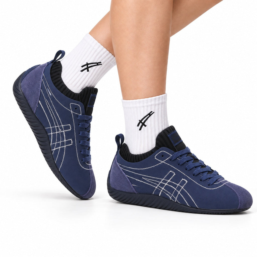 Onitsuka Tiger Low Profile Runner Navy Line Art Unisex Shoes Style 34