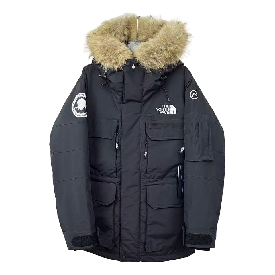 The North Face Four-Pocket Faux Fur-Trim Hooded Parka – Graphite