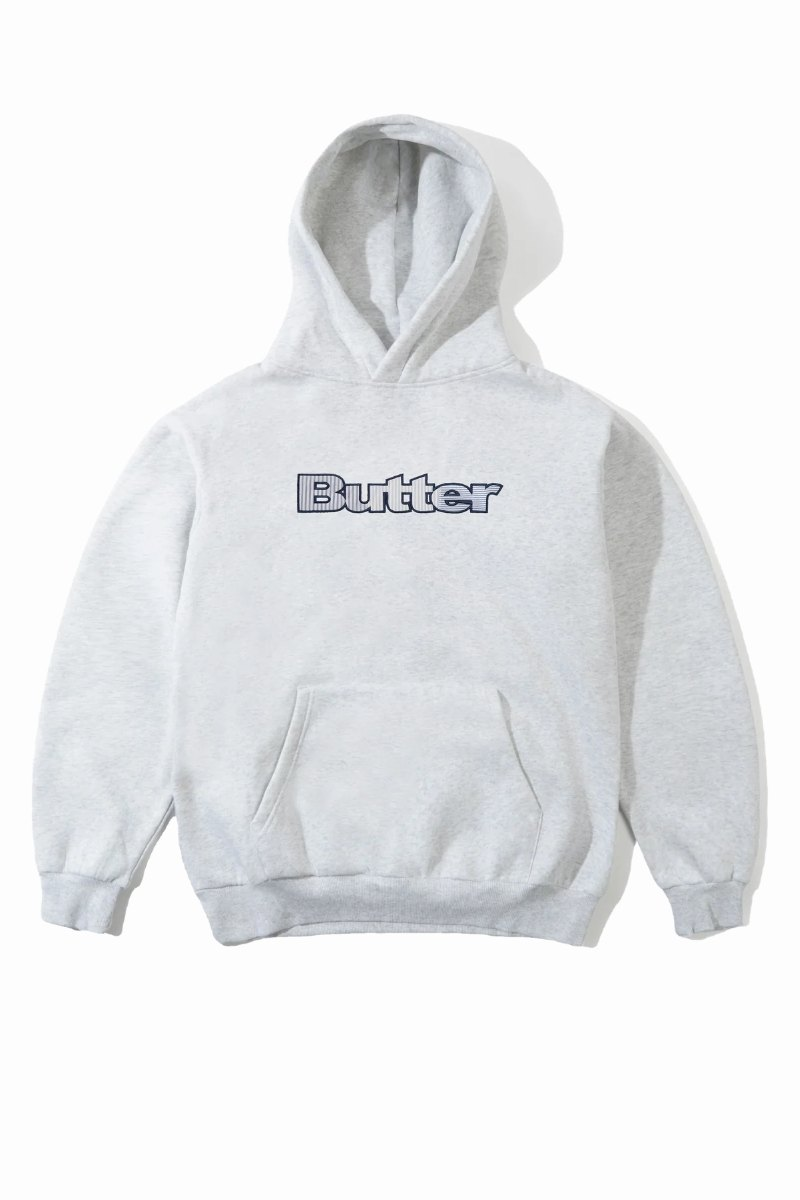 BUTTER STRIPE LOGO PULLOVER HOODIE Ash Heather
