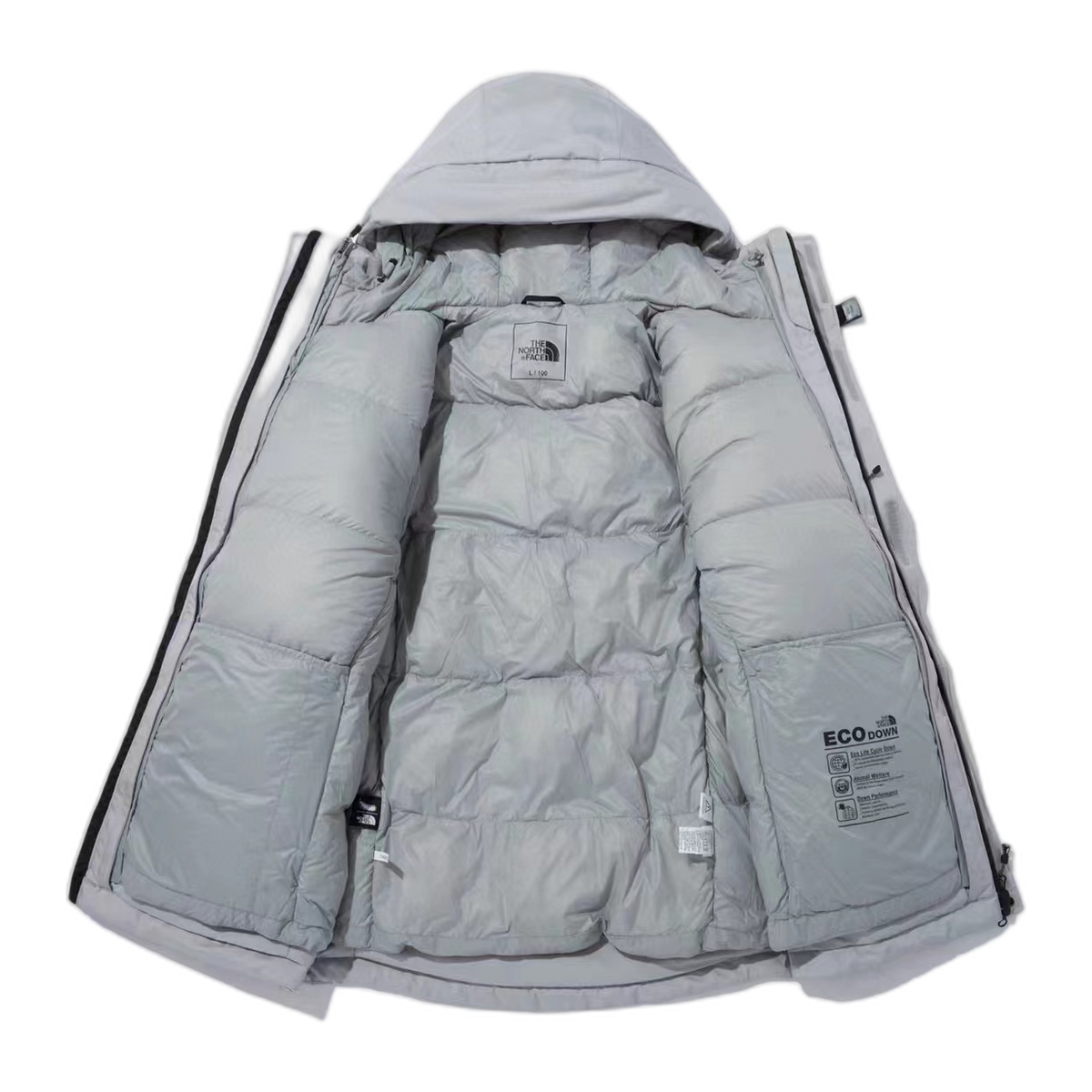 The North Face Himalayan Down Parka in Grey & White
