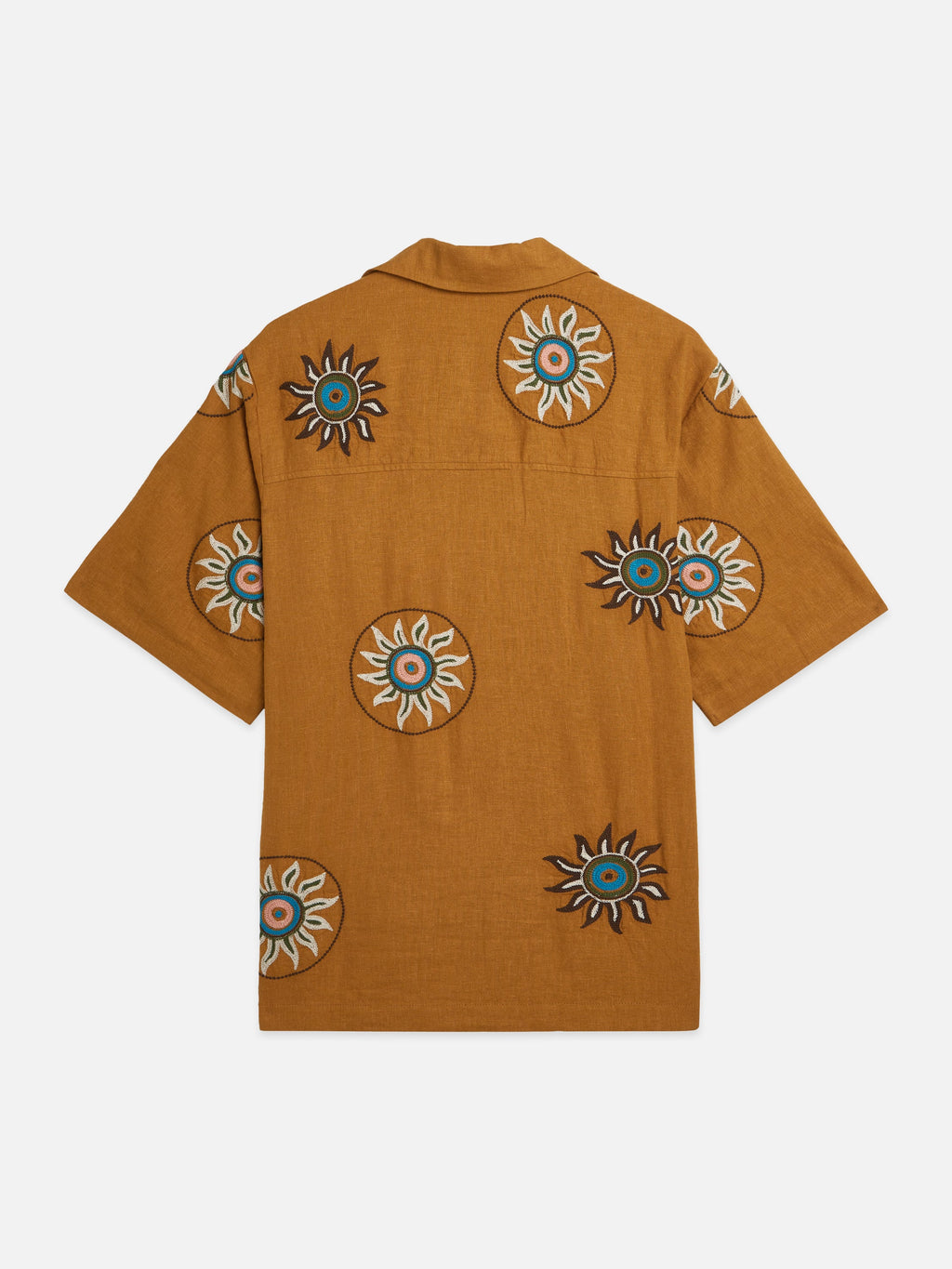 S&S Embroidered Linen Relaxed-Fit Short-Sleeved Shirt