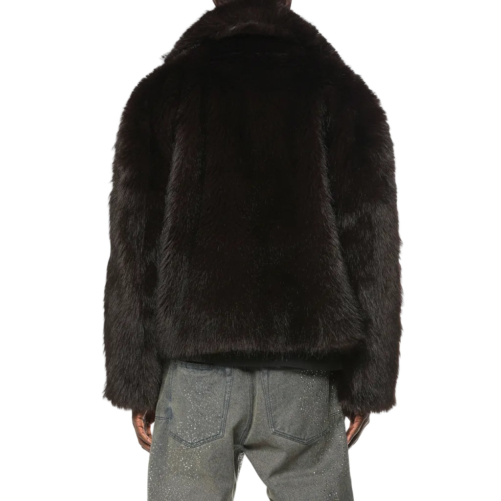 Purple Brand Faux Fur Shawl Jacket