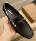 Dior Black Patterned-Trim Loafers