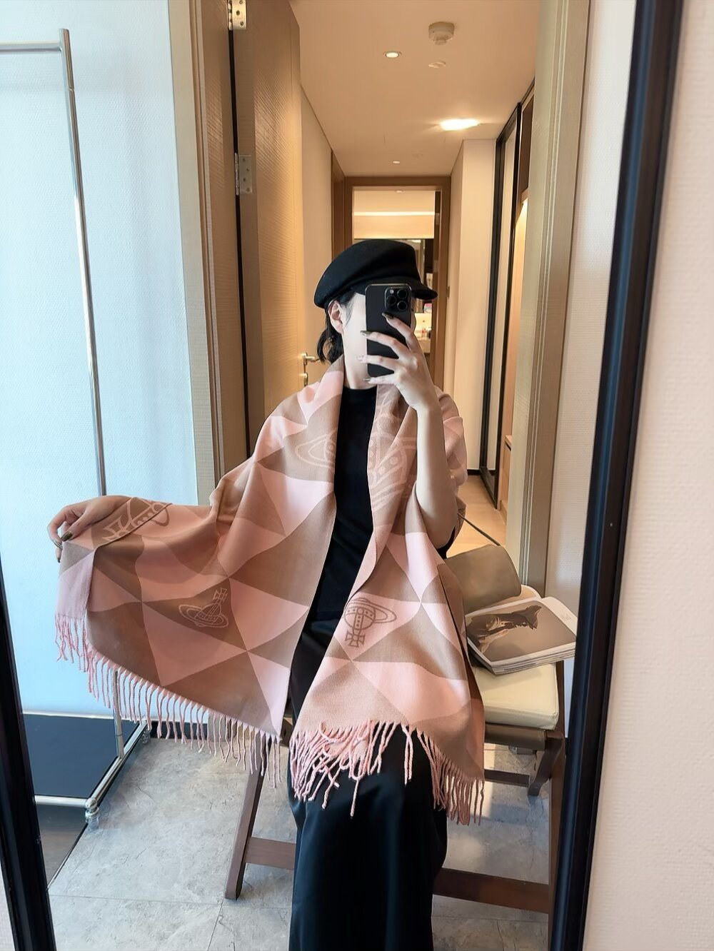 Vivienne Westwood Geometric Orb Fringe Scarf