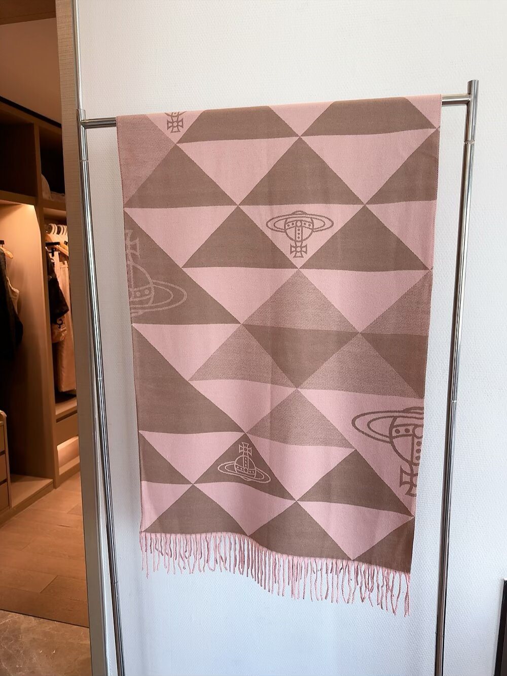 Vivienne Westwood Blush Pink Geometric Scarf
