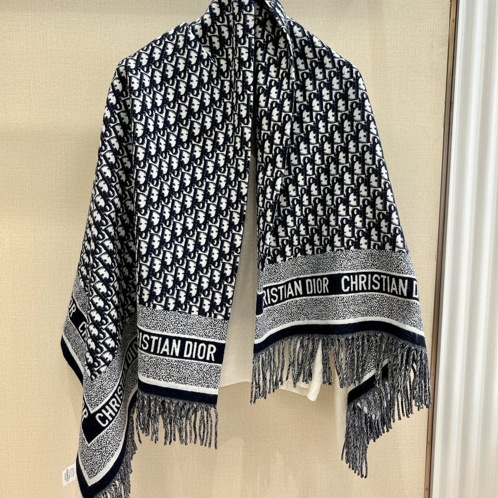 Dior Monogram Fringed Shawl