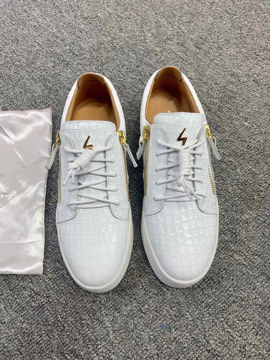 Giuseppe Zanotti White Gold-Accent Sneakers