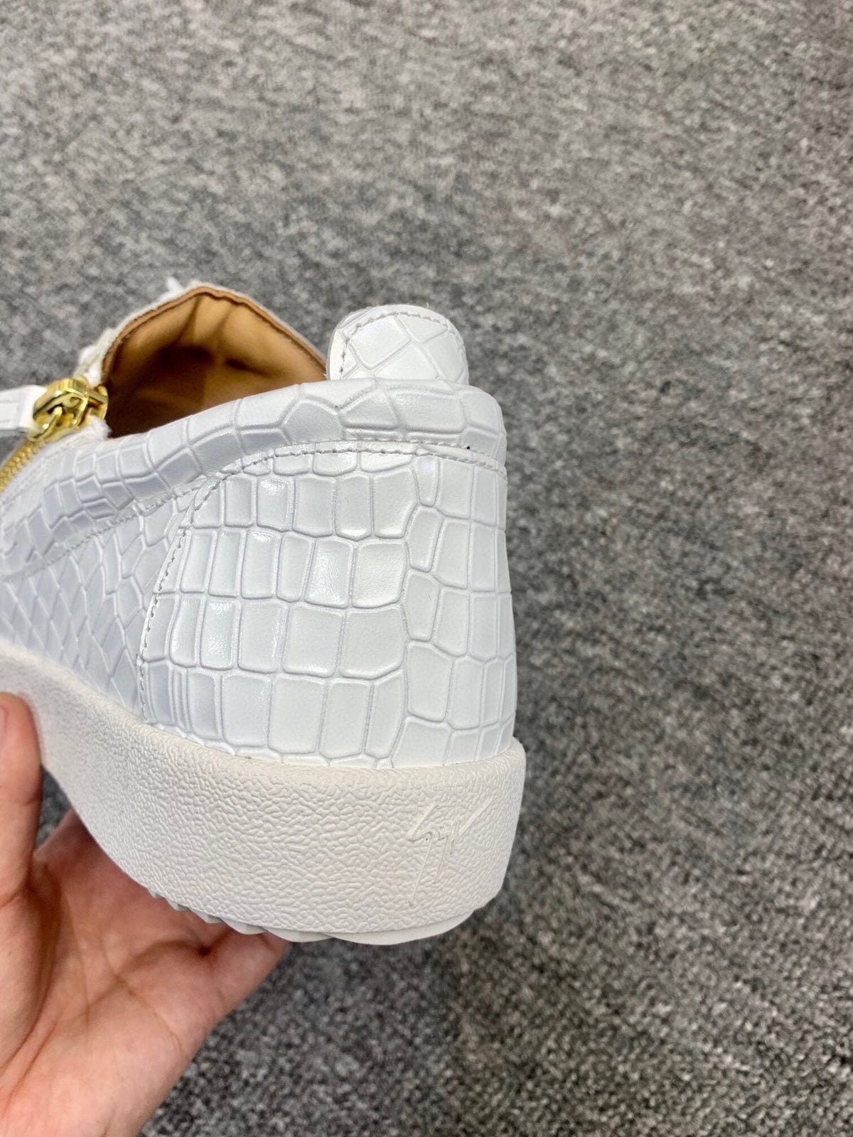 Giuseppe Zanotti White Gold-Accent Sneakers