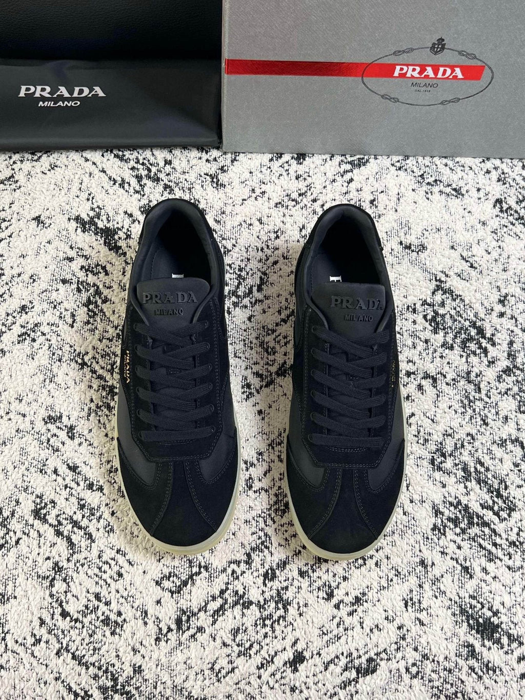 Prada Off-White Beige Low-Top Sneakers