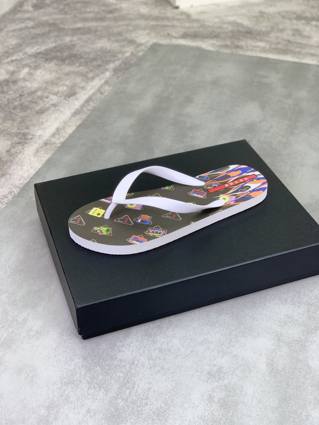 Prada Multicolor Print Flip-Flops