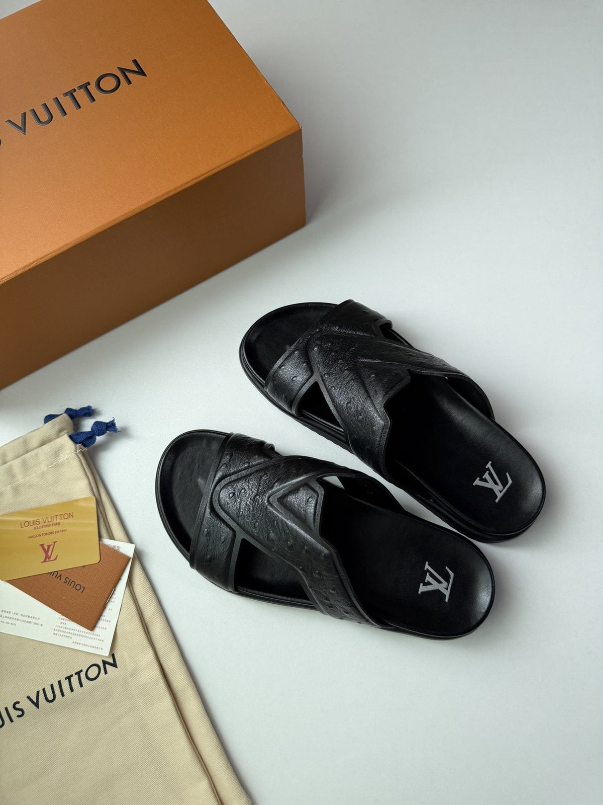Louis Vuitton Portofino Slide Sandals - Black