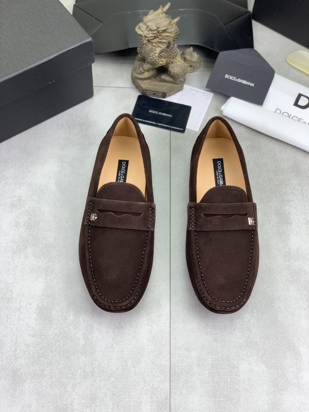 Dolce & Gabbana Men's Stitched-Toe Driving Loafers