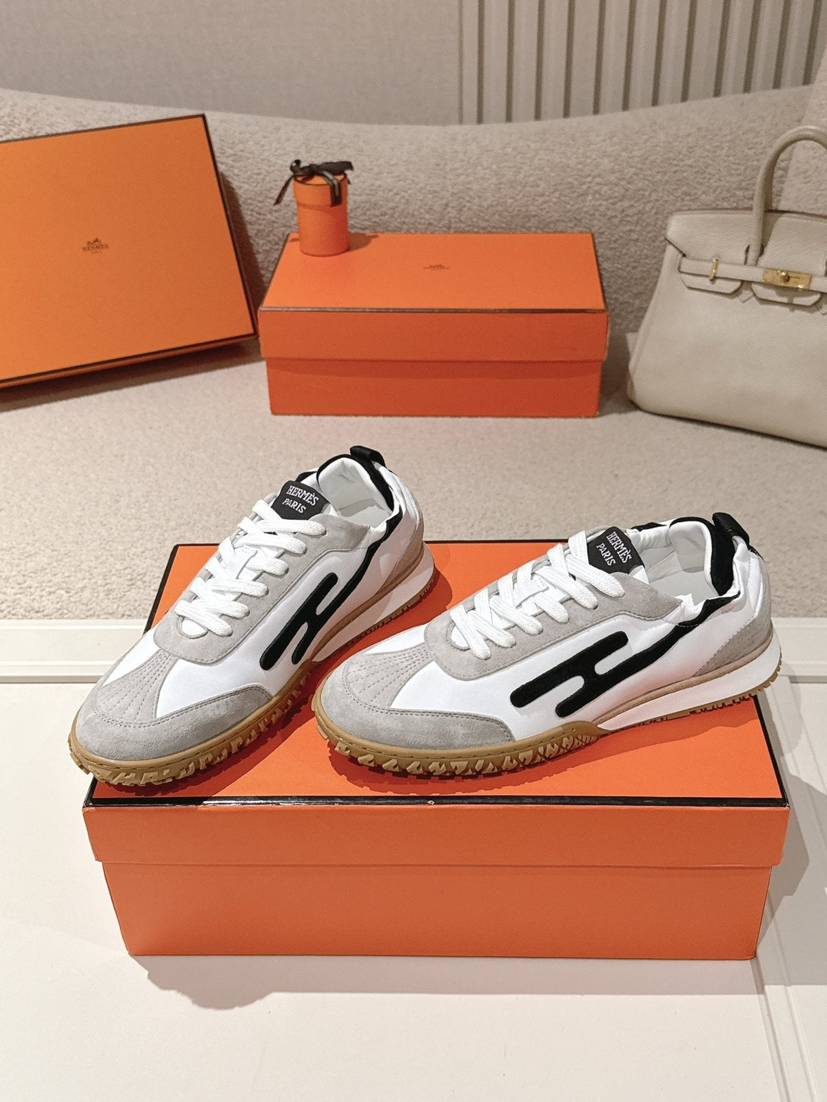 Hermès Brown H-Detail Sneakers