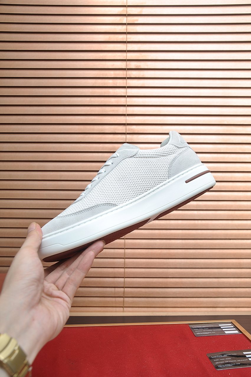 Loro Piana Textured Lace-Up Sneakers