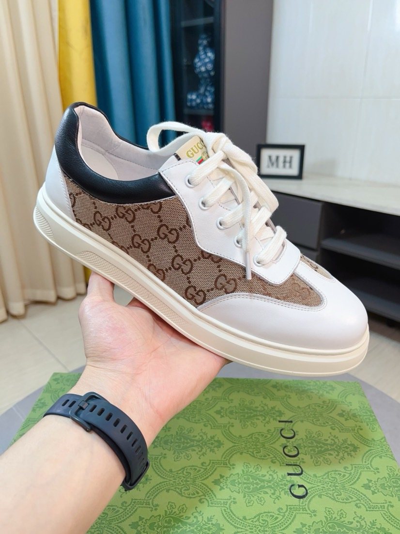 Gucci Men's Embossed Low-Top Sneakers