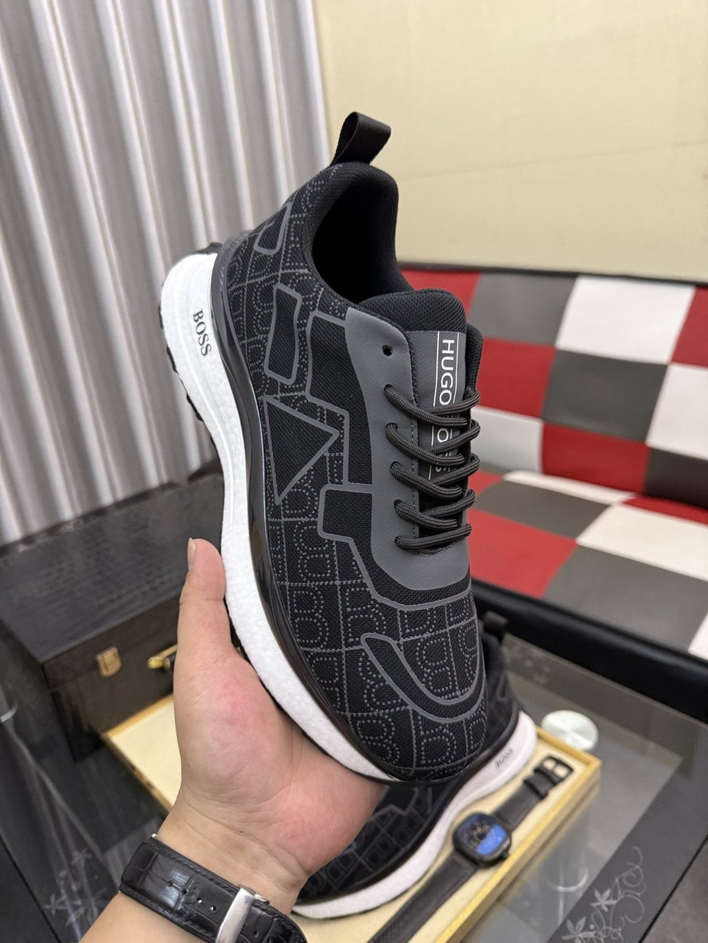 Hugo Boss Men's Geometric Panel Sneakers