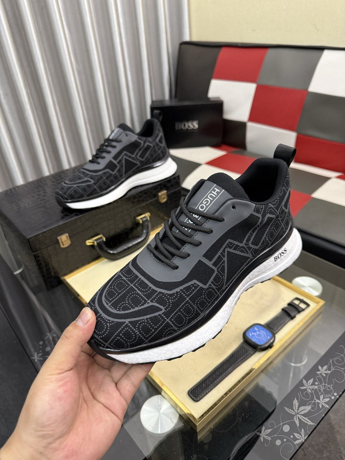 Hugo Boss Men's Geometric Panel Sneakers