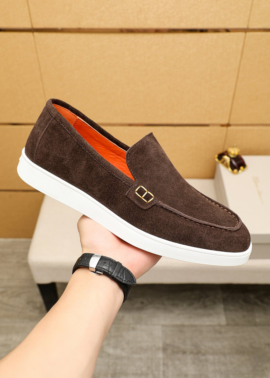 Santoni Men's Moc-Toe Slip-On Shoes