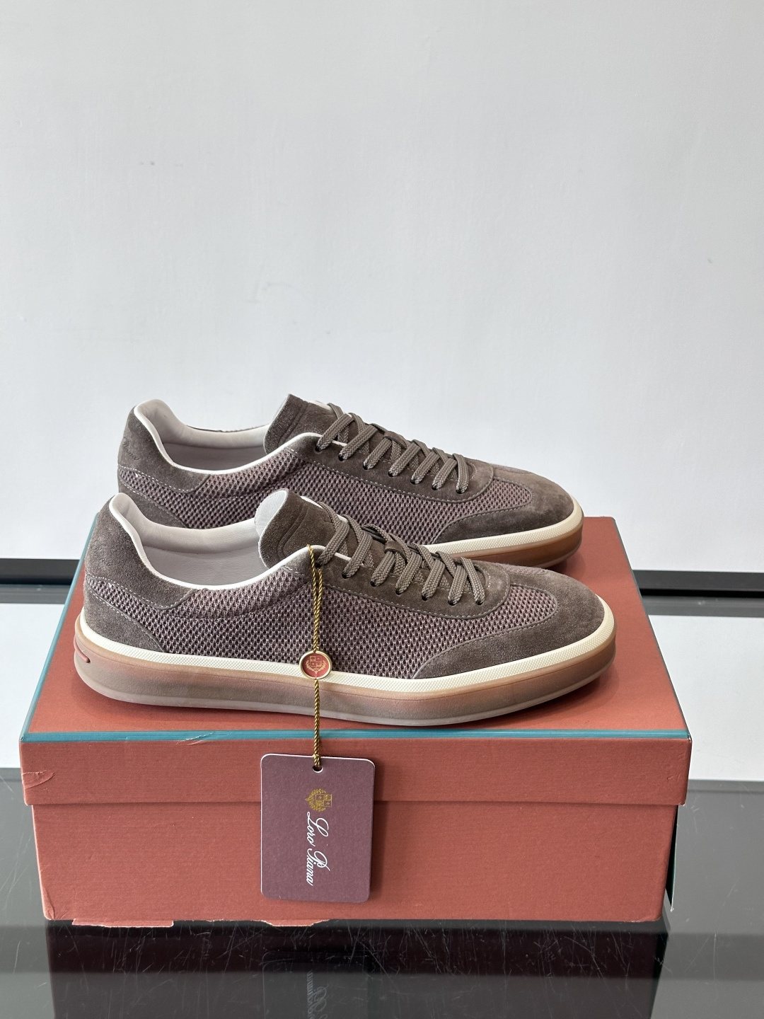 Loro Piana Men's Cream Sole Sneakers