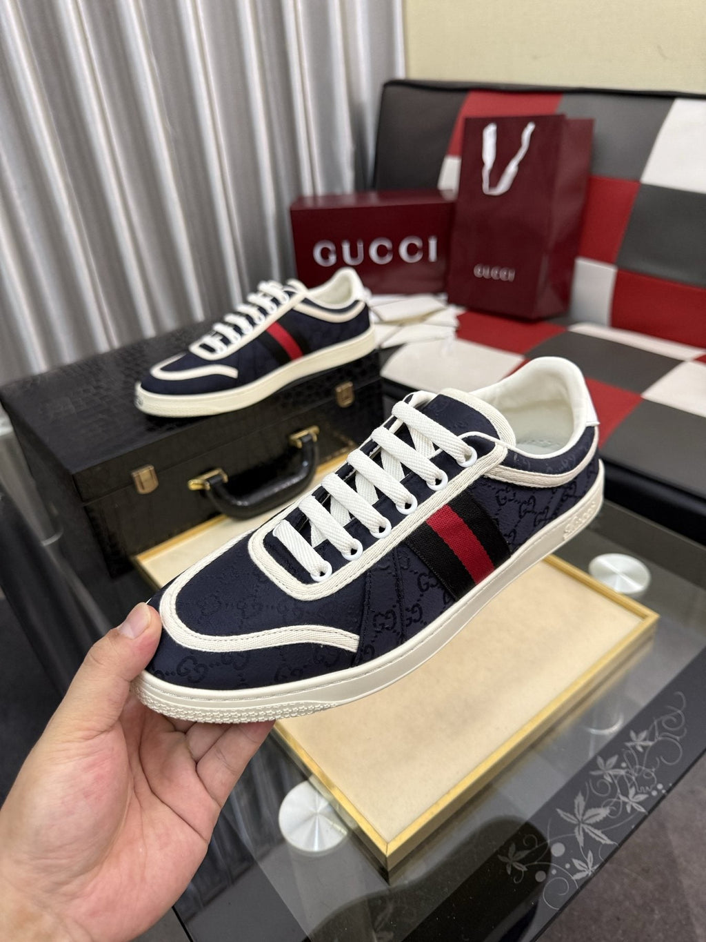 Gucci Striped Low-Top Sneakers