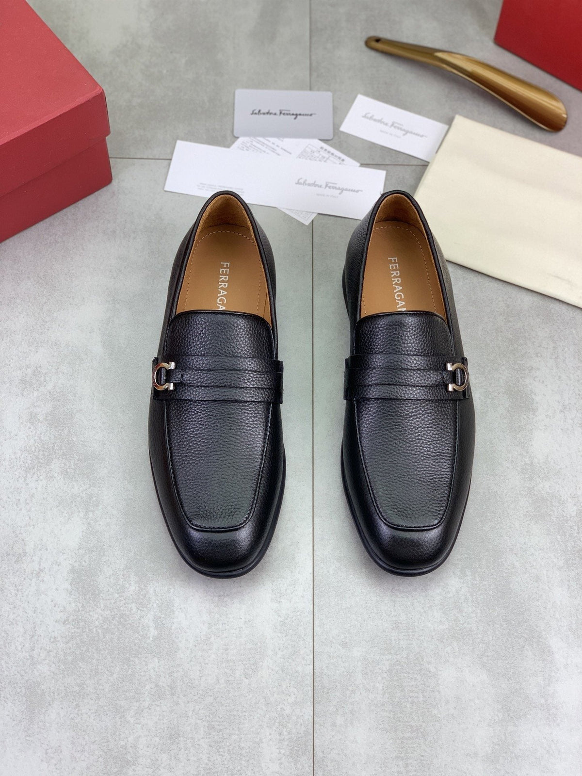 Ferragamo Men's Metal Bit Loafers - Low-Profile Heel