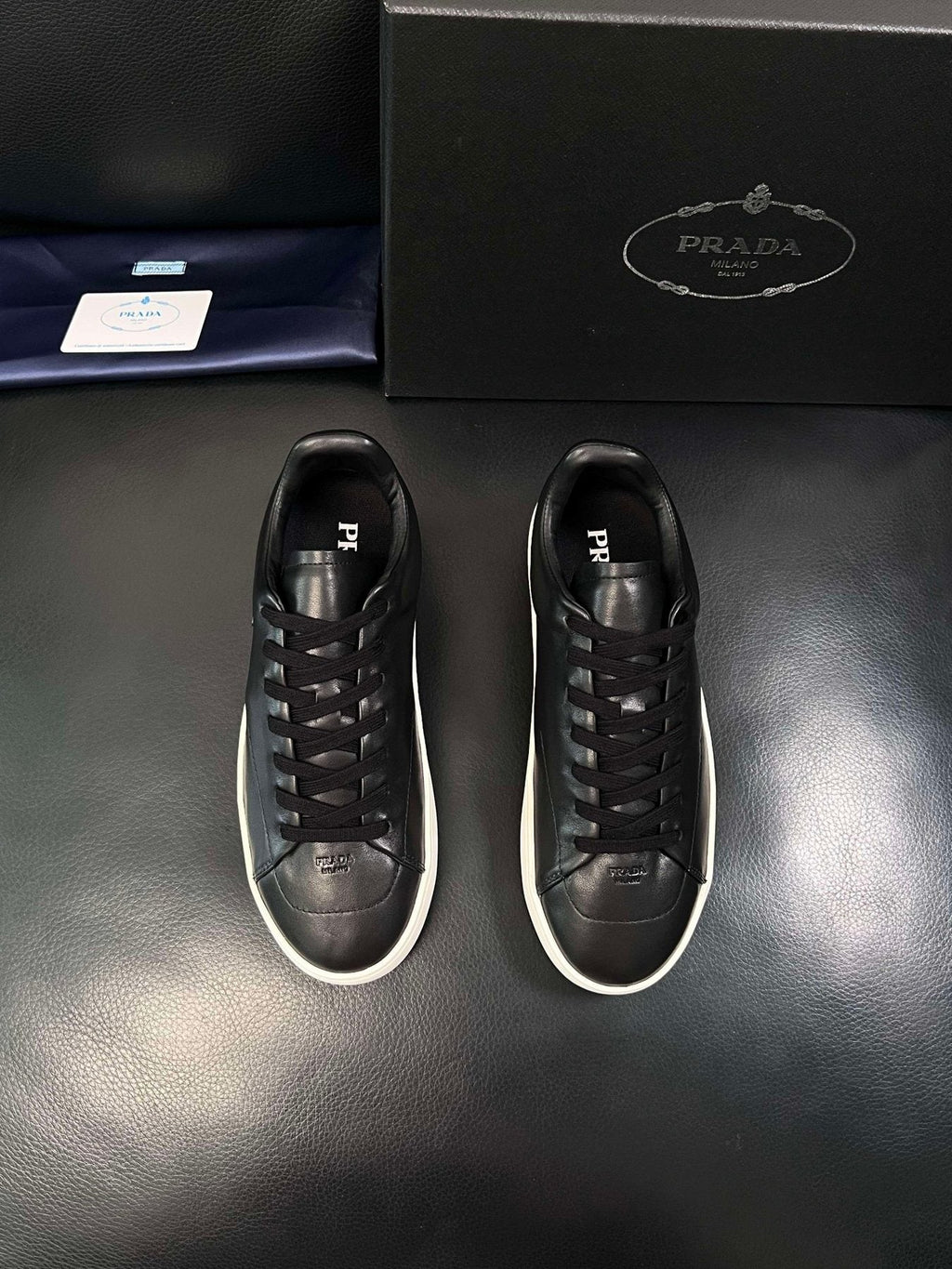Prada Low-Top Leather Sneakers
