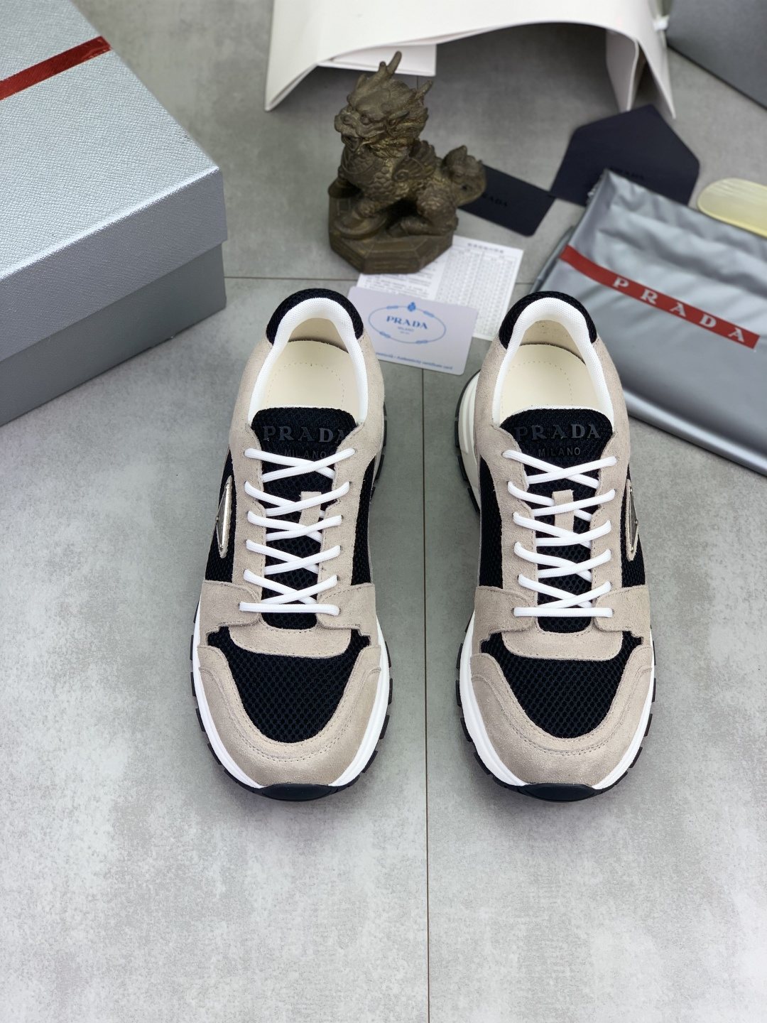 Prada Mesh Panel Low-Top Sneakers