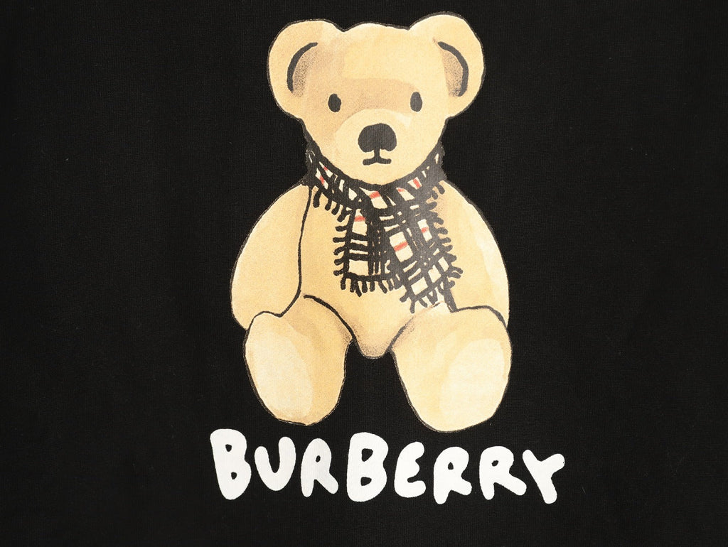 Burberry Teddy Bear Lettering Crewneck Sweatshirt - Black